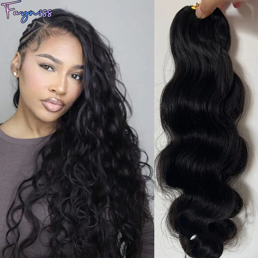 Kinky curly boho braids crochet hair extensions with pre-separated human hair strands for versatile braiding styles