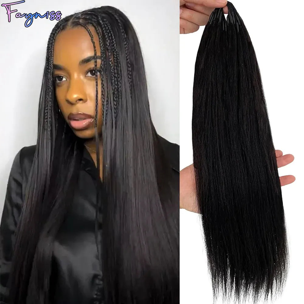 Kinky curly boho braids crochet human hair extensions with pre-separated miracle knots and feather detail