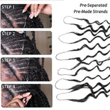 Kinky curly boho braids crochet human hair extensions by HSF Marketplace, pre-separated for versatile styles