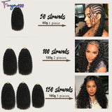 Kinky curly boho braids crochet human hair extensions with pre-separated strands for versatile braiding styles
