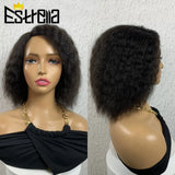 Kinky straight Human Hair Lace Frontal Wig Brazilian Side Part Lace Front Human Hair Wigs For Women Human Hair Natural Color