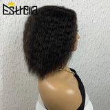 Kinky straight Human Hair Lace Frontal Wig Brazilian Side Part Lace Front Human Hair Wigs For Women Human Hair Natural Color