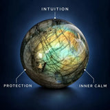 Labradorite Crystal Sphere with Blue Flash for Intuition, Protection & Spiritual Energy – Polished Meditation Decor Stone