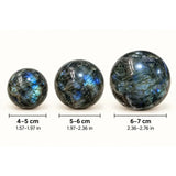 Labradorite Crystal Sphere with Blue Flash for Intuition, Protection & Spiritual Energy – Polished Meditation Decor Stone