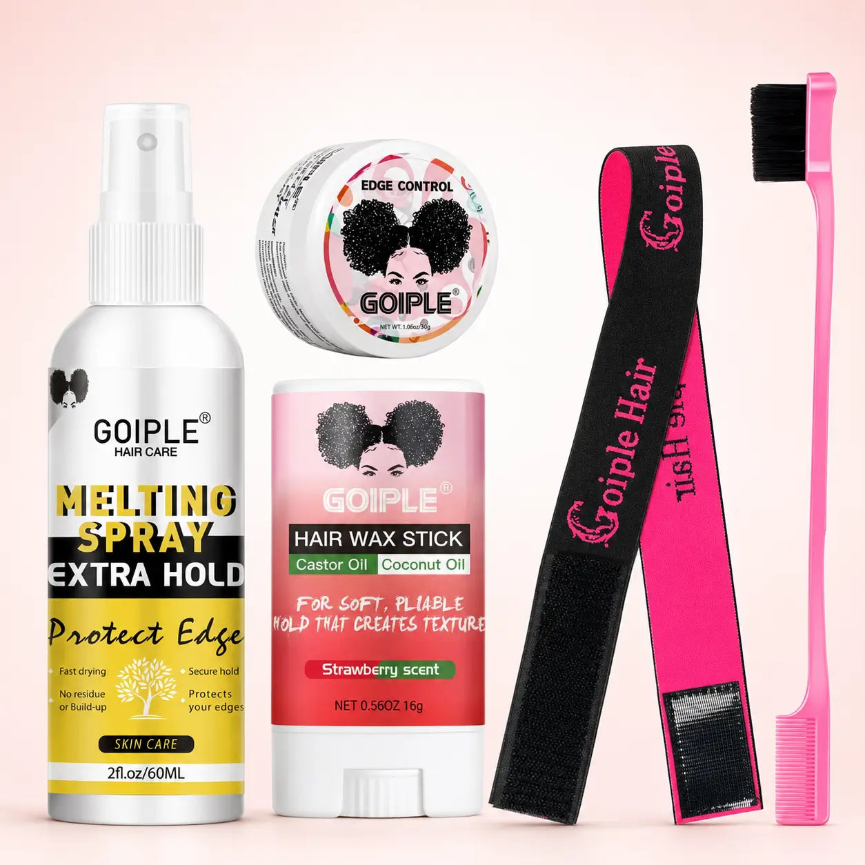 Lace Wig Melting Spray, Waterproof Invisible Lace Glue, Wig Bonding Adhesive with Brush and Accessories Sets