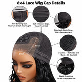 Layered Bob Human Hair Wig, 6x4 Lace Side Part, Glueless with Side-Swept Bangs