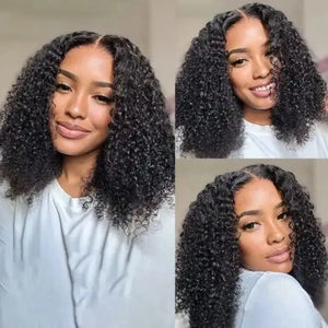 (Leto) Deep Wave Curly Bob Burmese Human Hair Wig 4x4 or 13x4 Transparent Lace