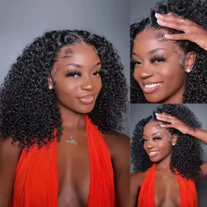 (Leto) Deep Wave Curly Bob Burmese Human Hair Wig 4x4 or 13x4 Transparent Lace