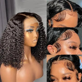 (Leto) Deep Wave Curly Bob Burmese Human Hair Wig 4x4 or 13x4 Transparent Lace