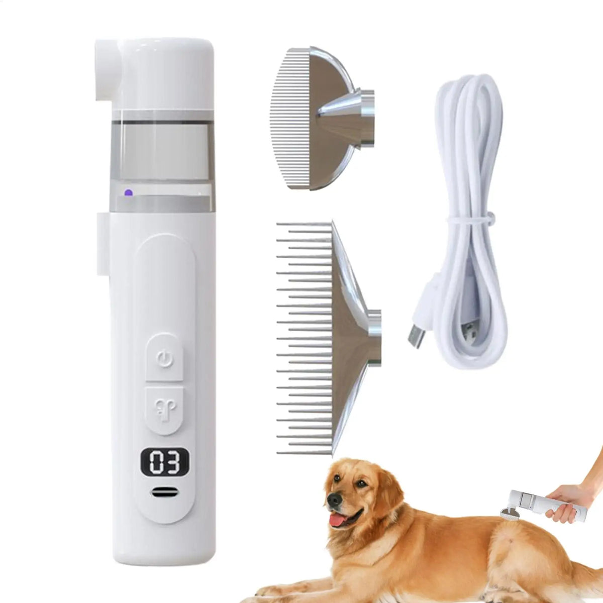Portable electric lice comb for hair cleaning and grooming, wireless USB-charging design for kids and adults
