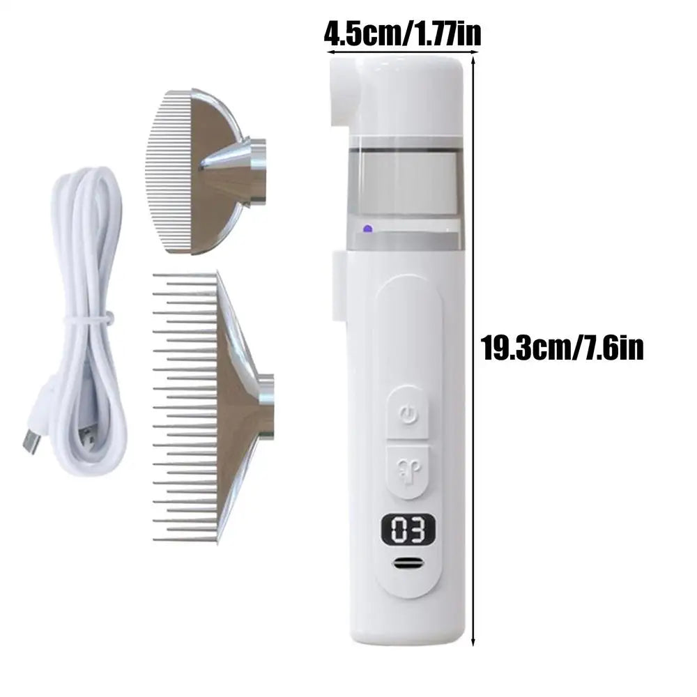 Portable electric lice comb for kids and adults, wireless USB-charging hair cleaning brush for home and travel