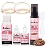 LOCKMIO Wig Installation Kit Frontal Melting Spray Quick-Drying Lace Tint Mousses Waterproof Hair Adhesive with Glue Remover Set