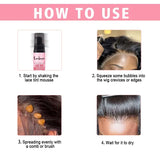 LOCKMIO Wig Installation Kit Frontal Melting Spray Quick-Drying Lace Tint Mousses Waterproof Hair Adhesive with Glue Remover Set