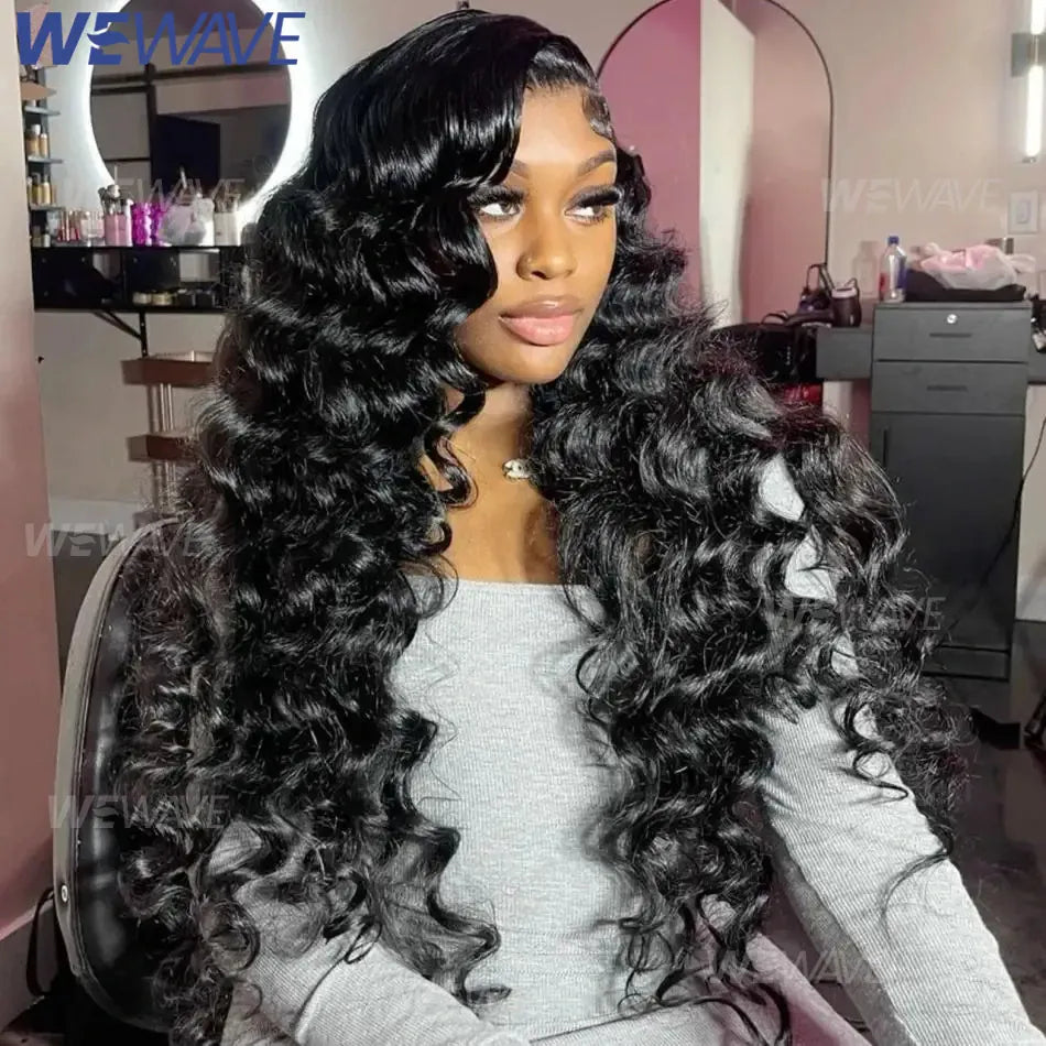 Loose Deep Wave Frontal Wig Human Hair 13x4 Curly Lace Front Wig Transparent HD Lace Water Wigs 180 Density Brazilian