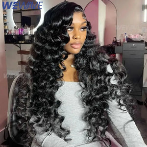 Loose Deep Wave Frontal Wig Human Hair 13x4 Curly Lace Front Wig Transparent HD Lace Water Wigs 180 Density Brazilian