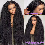 Luvin 40 Inch Deep Wave 13x6 HD Transparent Lace Frontal Human Hair Wigs 220 Density Remy 13x4 Water Curly Front Wig For Women