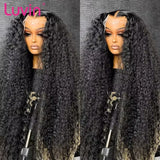 Luvin 40 Inch Deep Wave 13x6 HD Transparent Lace Frontal Human Hair Wigs 220 Density Remy 13x4 Water Curly Front Wig For Women