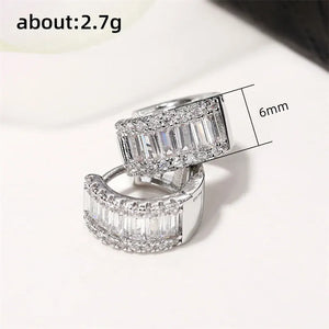 Luxe Baguette Crystal Huggie Earrings