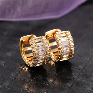 Luxe Baguette Crystal Huggie Earrings