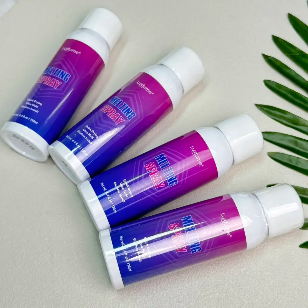 Luxfume strong hold lace melting spray adhesive for wigs and hair extensions bottle