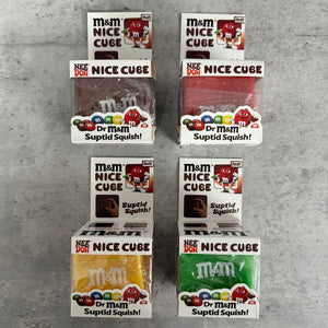 M&M's Nice Cube Squishy Toy – Colorful Chocolate Candy-Inspired Stress Relief Fidget Toy