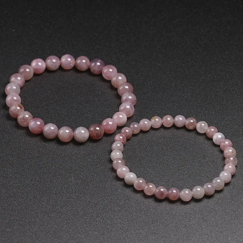 Madagascar Natural Rose Quartz Bead Bracelet Women Girls Fashion Stone Handmade Strength Yoga Healing Energy Jewelry Gift