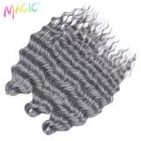 Magic 24Inch 3PCS Loose Wave Synthetic Crochet Hair Bundles Copper Red Heat Resistant Hair Extensions For Women Braiding Styling