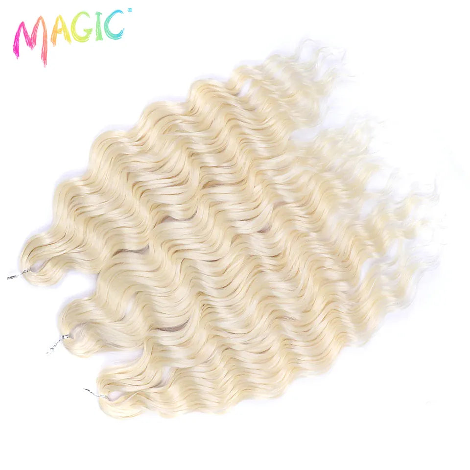 Magic 24Inch 3PCS Loose Wave Synthetic Crochet Hair Bundles Copper Red Heat Resistant Hair Extensions For Women Braiding Styling