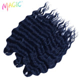 Magic 24Inch 3PCS Loose Wave Synthetic Crochet Hair Bundles Copper Red Heat Resistant Hair Extensions For Women Braiding Styling