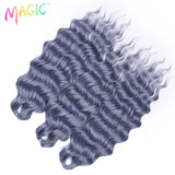Magic 24Inch 3PCS Loose Wave Synthetic Crochet Hair Bundles Copper Red Heat Resistant Hair Extensions For Women Braiding Styling