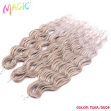 Magic 24Inch 3PCS Loose Wave Synthetic Crochet Hair Bundles Copper Red Heat Resistant Hair Extensions For Women Braiding Styling