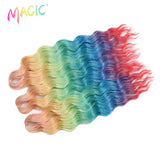 Magic 24Inch 3PCS Loose Wave Synthetic Crochet Hair Bundles Copper Red Heat Resistant Hair Extensions For Women Braiding Styling