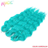 Magic 24Inch 3PCS Loose Wave Synthetic Crochet Hair Bundles Copper Red Heat Resistant Hair Extensions For Women Braiding Styling