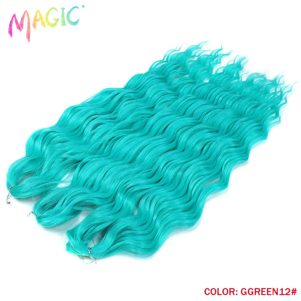 Magic 24Inch 3PCS Loose Wave Synthetic Crochet Hair Bundles Copper Red Heat Resistant Hair Extensions For Women Braiding Styling