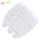Magic 24Inch 3PCS Loose Wave Synthetic Crochet Hair Bundles Copper Red Heat Resistant Hair Extensions For Women Braiding Styling
