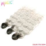 Magic 24Inch 3PCS Loose Wave Synthetic Crochet Hair Bundles Copper Red Heat Resistant Hair Extensions For Women Braiding Styling