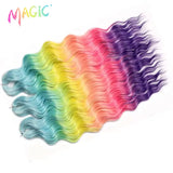 Magic 24Inch 3PCS Loose Wave Synthetic Crochet Hair Bundles Copper Red Heat Resistant Hair Extensions For Women Braiding Styling