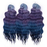 Magic 24Inch 3PCS Loose Wave Synthetic Crochet Hair Bundles Copper Red Heat Resistant Hair Extensions For Women Braiding Styling