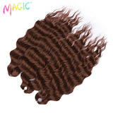 Magic 24Inch 3PCS Loose Wave Synthetic Crochet Hair Bundles Copper Red Heat Resistant Hair Extensions For Women Braiding Styling