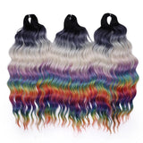 Magic 24Inch 3PCS Loose Wave Synthetic Crochet Hair Bundles Copper Red Heat Resistant Hair Extensions For Women Braiding Styling