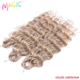 Magic 24Inch 3PCS Loose Wave Synthetic Crochet Hair Bundles Copper Red Heat Resistant Hair Extensions For Women Braiding Styling