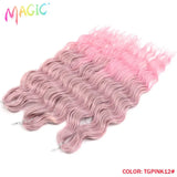 Magic 24Inch 3PCS Loose Wave Synthetic Crochet Hair Bundles Copper Red Heat Resistant Hair Extensions For Women Braiding Styling