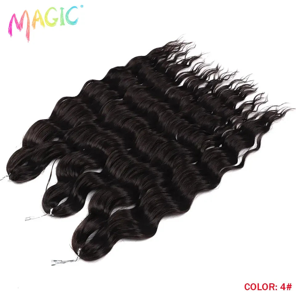 Magic 24Inch 3PCS Loose Wave Synthetic Crochet Hair Bundles Copper Red Heat Resistant Hair Extensions For Women Braiding Styling