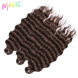 Magic 24Inch 3PCS Loose Wave Synthetic Crochet Hair Bundles Copper Red Heat Resistant Hair Extensions For Women Braiding Styling