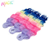 Magic 24Inch 3PCS Loose Wave Synthetic Crochet Hair Bundles Copper Red Heat Resistant Hair Extensions For Women Braiding Styling