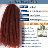 Marley Twist Braiding Hair Pre Stretched 1- 6 Packs Ombre Afro Kinky Curly Crochet Hair for Faux Locs Jumbo Marley Twists Hair