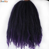 Marley Twist Braiding Hair Pre Stretched 1- 6 Packs Ombre Afro Kinky Curly Crochet Hair for Faux Locs Jumbo Marley Twists Hair