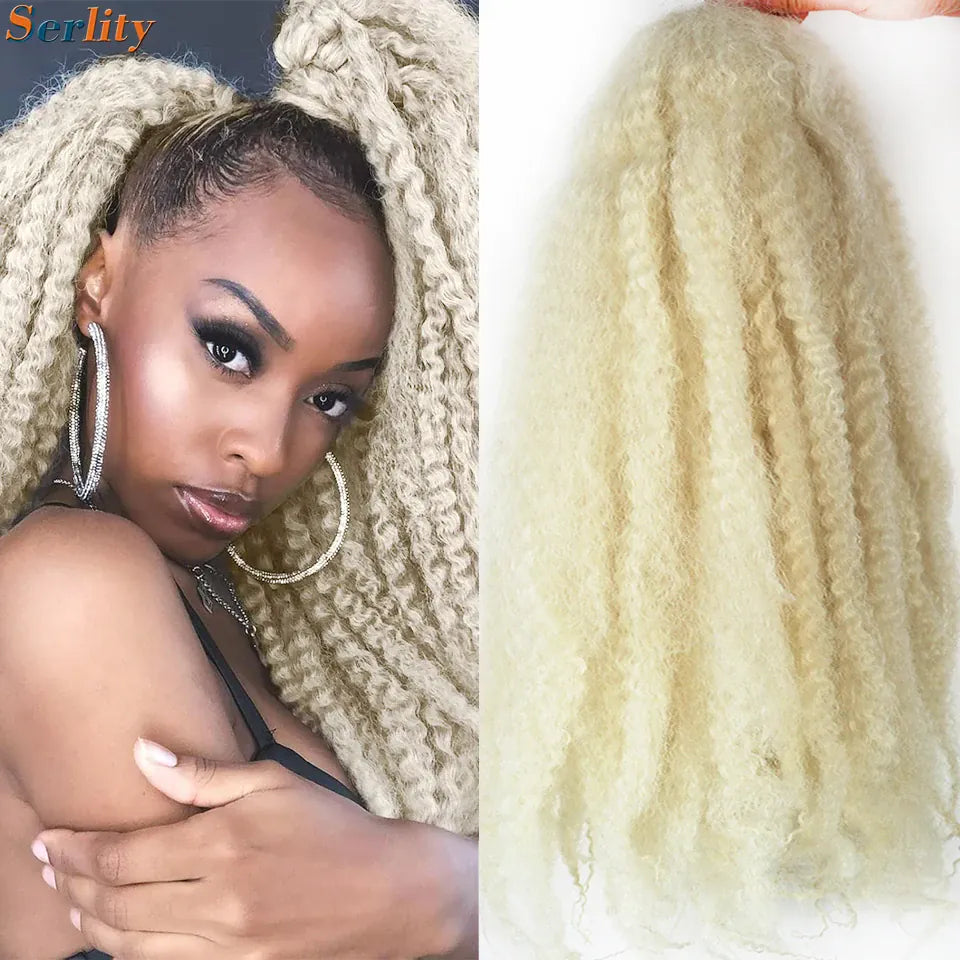 Marley Twist Braiding Hair Pre Stretched 1- 6 Packs Ombre Afro Kinky Curly Crochet Hair for Faux Locs Jumbo Marley Twists Hair