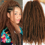 Marley Twist Braiding Hair Pre Stretched 1- 6 Packs Ombre Afro Kinky Curly Crochet Hair for Faux Locs Jumbo Marley Twists Hair
