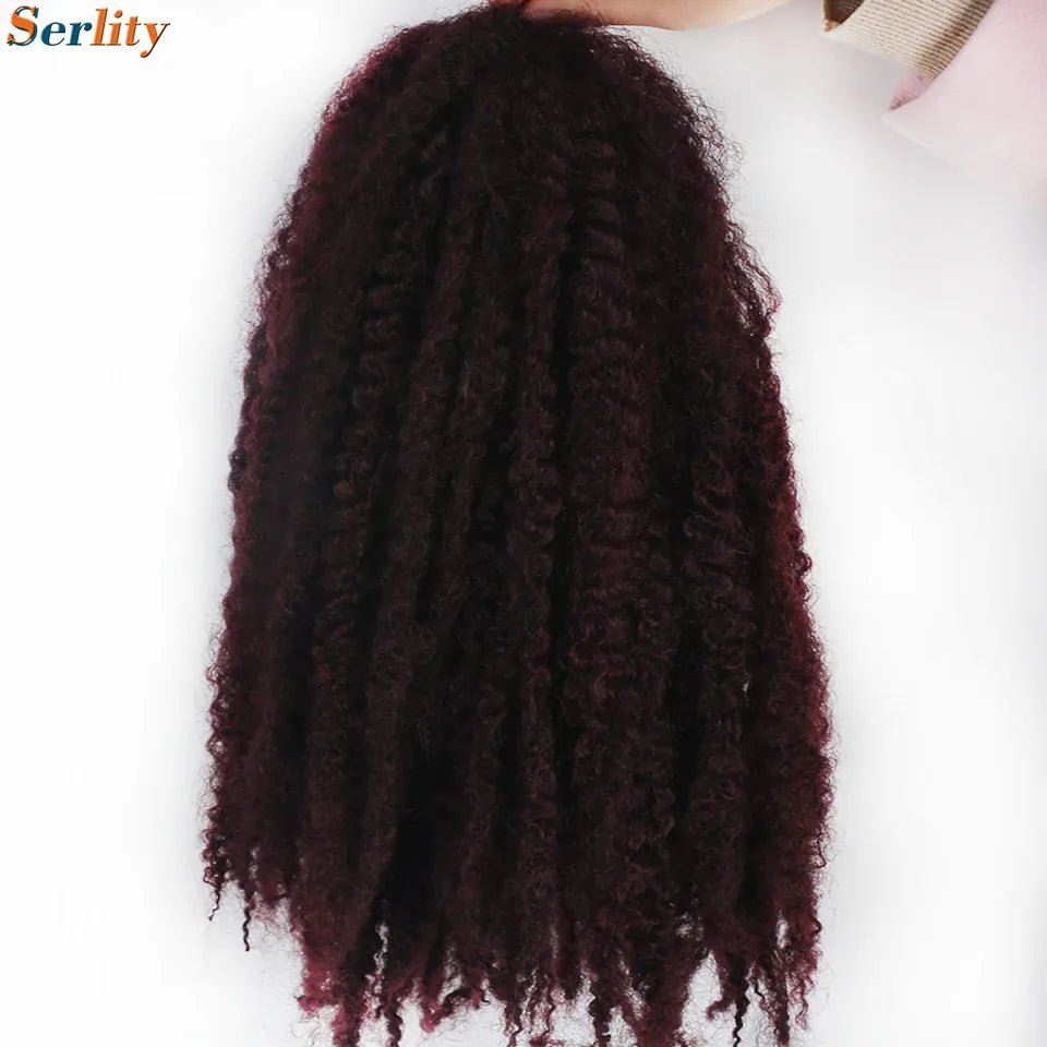Marley Twist Braiding Hair Pre Stretched 1- 6 Packs Ombre Afro Kinky Curly Crochet Hair for Faux Locs Jumbo Marley Twists Hair